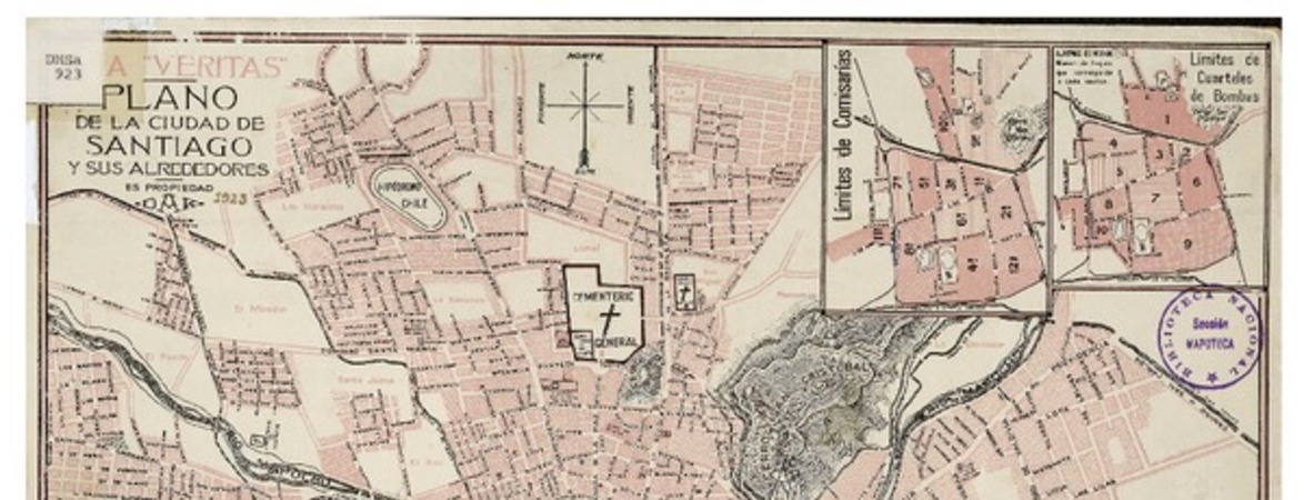 Plano de la ciudad de Santiago y sus alrededores