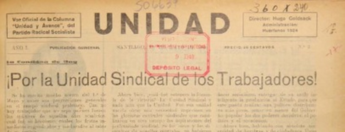 Unidad (Santiago, Chile : 1940)