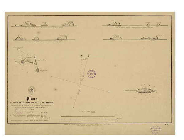 Plano del grupo de islas San Félix i San Ambrosio
