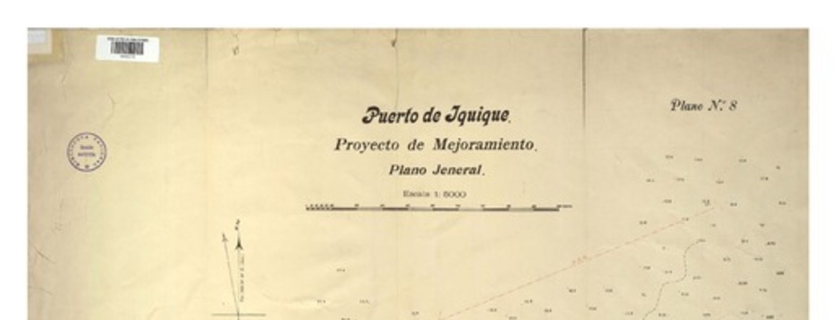 Puerto de Iquique proyecto de mejoramiento : plano jeneral, plano no. 8