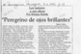 "Peregrino de ojos brillantes"  [artículo] Matías Rafide.