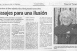 Pasajes para una ilusión  [artículo] Claudia Sánchez R.