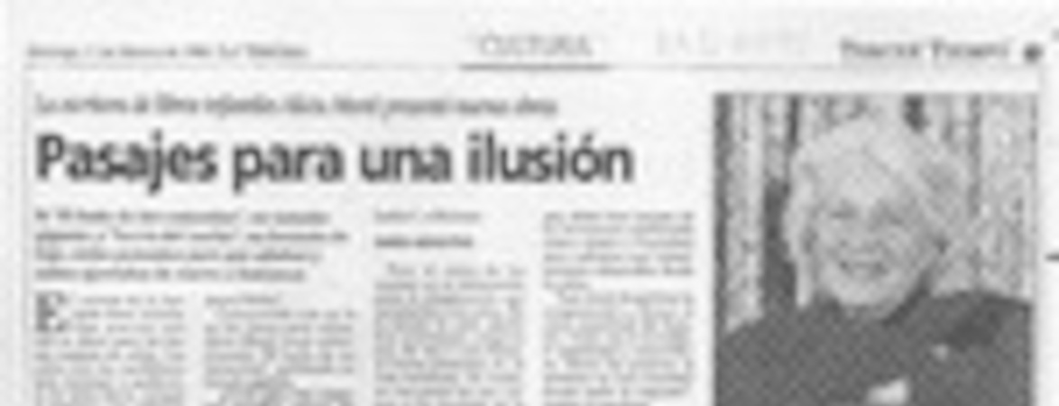 Pasajes para una ilusión  [artículo] Claudia Sánchez R.