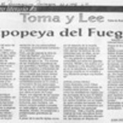 Epopeya del fuego  [artículo] Juan Antonio Massone.