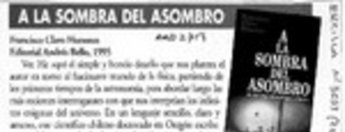 A la sombra del asombro  [artículo] Edmundo Moure.