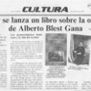 Hoy se lanza un libro sobre la obra de Alberto Blest Gana  [artículo].