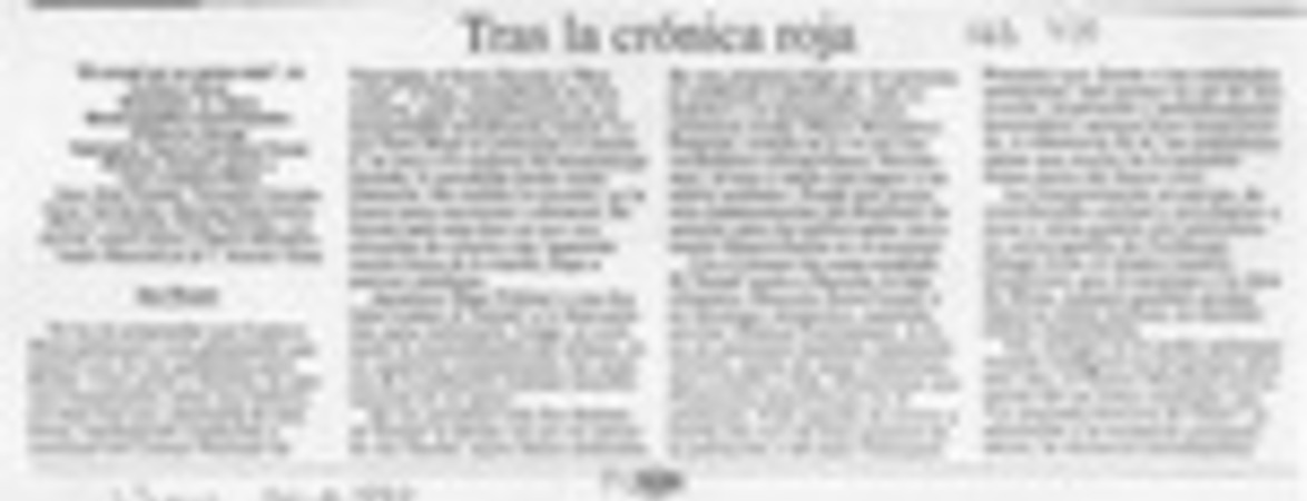 Tras la crónica roja  [artículo] Hans Ehrmann.