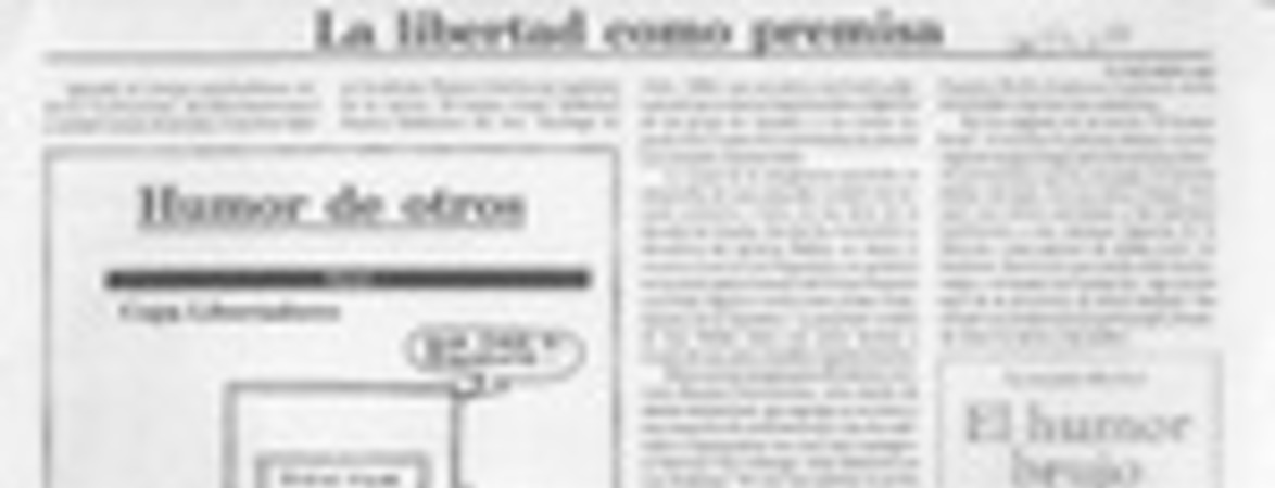 La libertad como premisa  [artículo] Marino Muñoz Lagos.