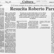 Resucita Roberto Parra  [artículo] María Eugenia Meza B.
