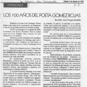 Los 100 años del poeta Gómez Rojas  [artículo] José Vargas Badilla.