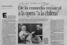 De la comedia musical a la ópera "a la chilena"  [artículo] Sergio Ramón Fuentealba.