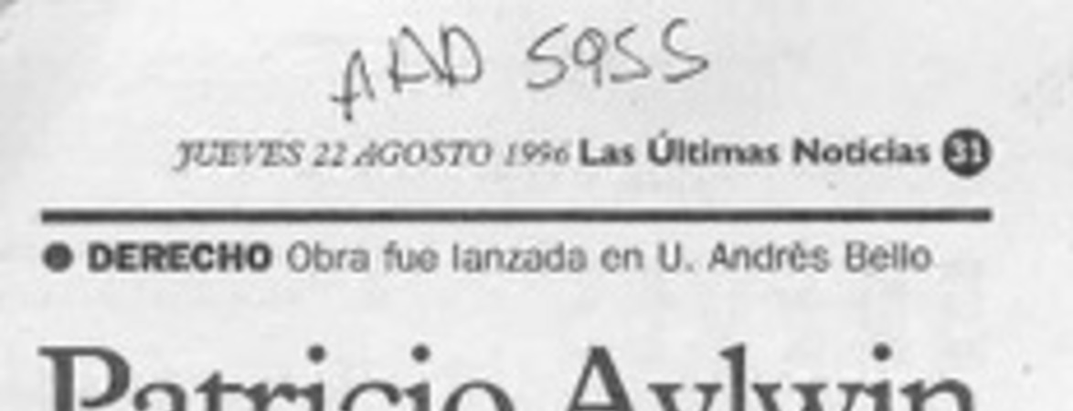 Patricio Aylwin presentó libro  [artículo].