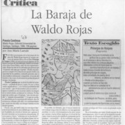 La baraja de Waldo Rojas  [artículo] Ana María Larraín.