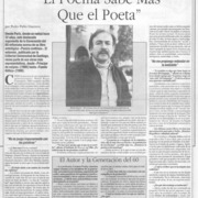 "El poema sabe más que el poeta"