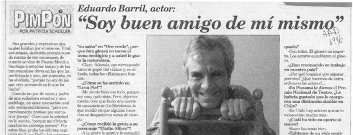 "Soy buen amigo de mí mismo"  [artículo] Patricia Schüller.