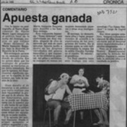 Apuesta ganada  [artículo].