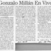 Gonzalo Millán en vivo  [artículo] Luis Riffo.