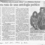 La áspera ruta de una antología poética  [artículo] Alejandra Rivera.