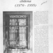 Veinticinco años de poesía chilena (1970-1995)  [artículo] E. A.