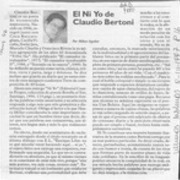 El Ni Yo de Claudio Bertoni  [artículo] Milton Aguilar.