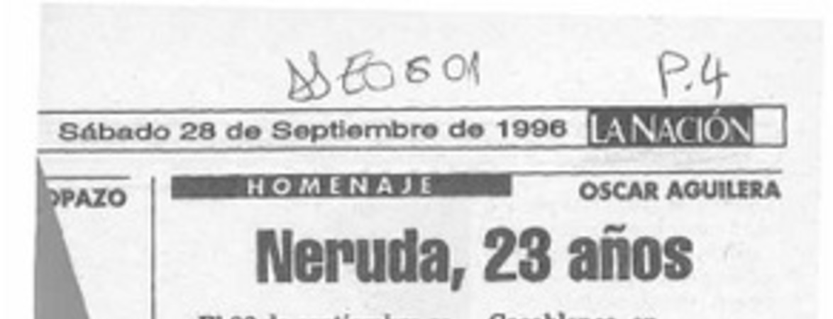 Neruda, 23 años