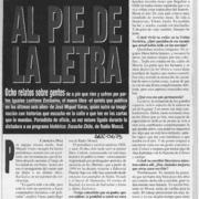 Al pie de la letra  [artículo] Carolina Díaz.