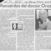 Recuerdos del doctor Oroz  [artículo] Filebo.