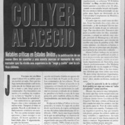 Collyer al acecho  [artículo] Valeria de los Ríos.