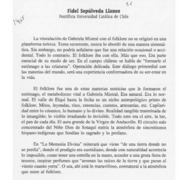 Gabriela Mistral, aportes a una estética del folklore  [artículo] Fidel Sepúlveda Llanos.