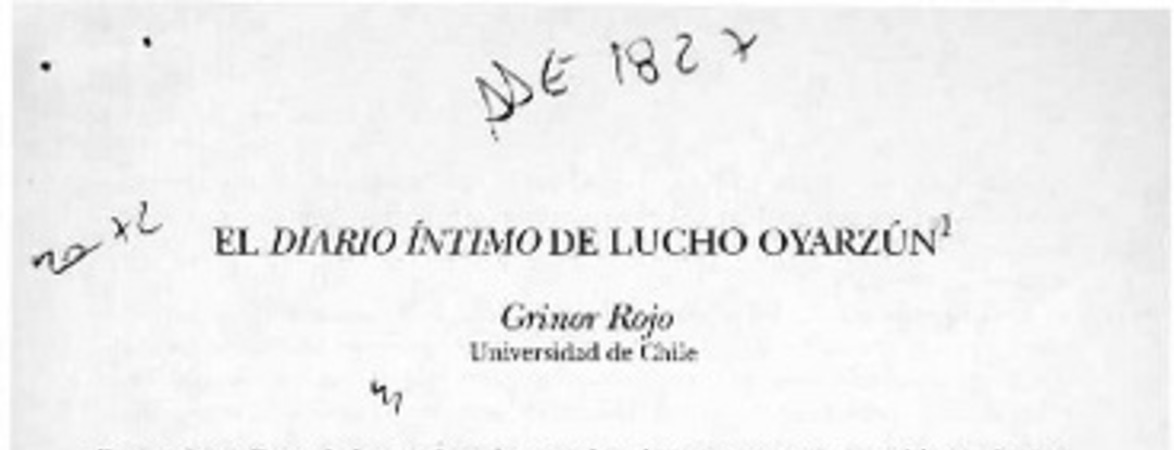 El diario íntimo de Lucho Oyarzún