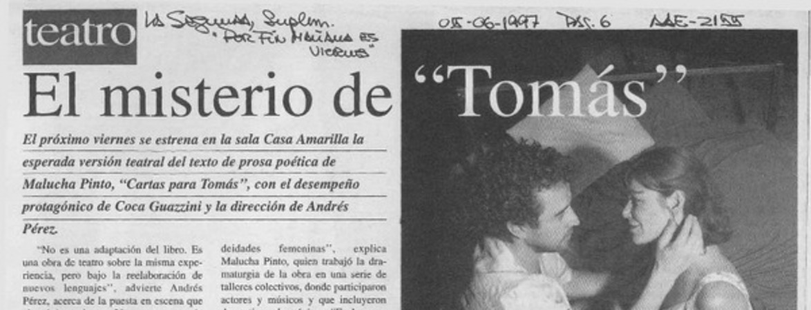 Teatro  [artículo] Javier Ibacache V.