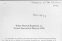 Walter Hanisch Espíndola, Premio Nacional de Historia 1996  [artículo] Marciano Barrios Valdés.