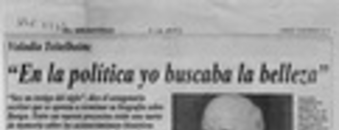 "En la política yo buscaba la belleza"