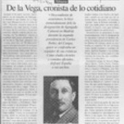 De la Vega, cronista de lo cotidiano  [artículo] Sergio Ramón Fuentealba.