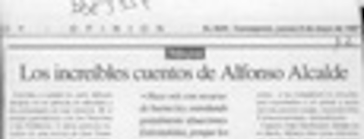 Los increíbles cuentos de Alfonso Alcalde  [artículo] Sergio Ramón Fuentealba.