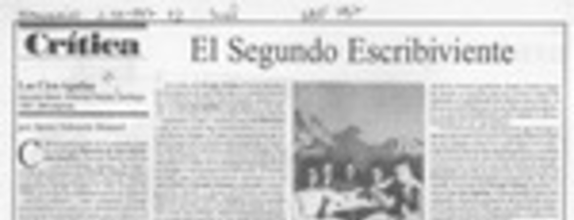 El segundo escribiviente  [artículo] Javier Edwards Renard.
