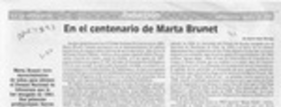 En el centenario de Marta Brunet