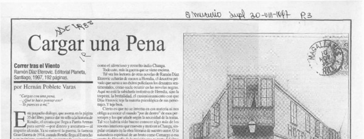 Cargar una pena  [artículo] Hernán Poblete Varas.