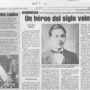 Un héroe del siglo veinte  [artículo] Elisa Cárdenas.