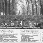 Poesía del origen  [artículo].
