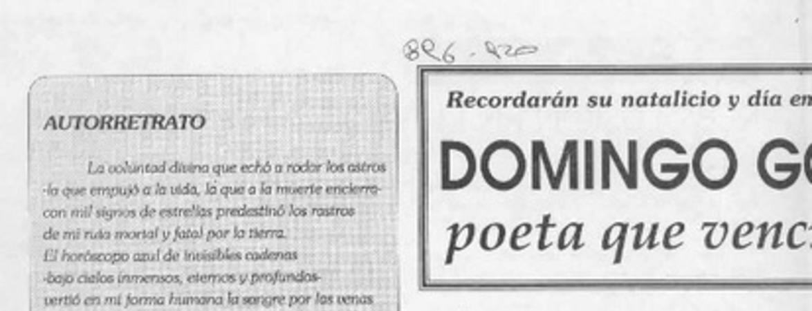 Domingo Gómez Rojas poeta que venció al olvido  [artículo].