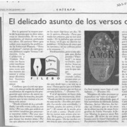 El delicado asunto de los versos de amor