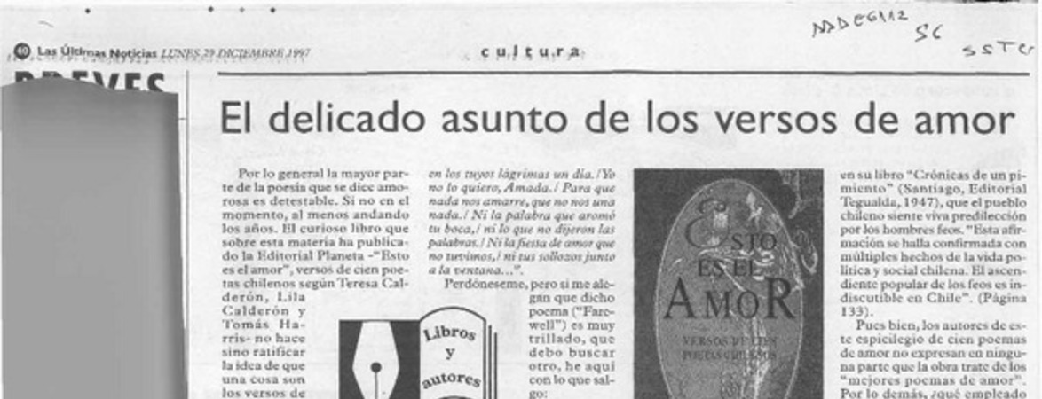 El delicado asunto de los versos de amor