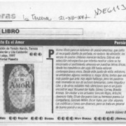 Esto es el amor  [artículo] Andrés Gómez B.