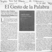 El gesto de la palabra  [artículo] Roberto Hozven.