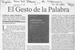 El gesto de la palabra  [artículo] Roberto Hozven.