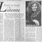 Entre lo sutil y lo latente  [artículo] Carolina Andonie Dracos.