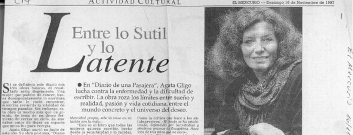 Entre lo sutil y lo latente  [artículo] Carolina Andonie Dracos.