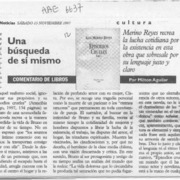 Una búsqueda de sí mismo  [artículo] Milton Aguilar.