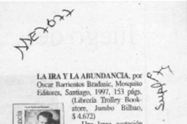 La Ira y la abundancia  [artículo].
